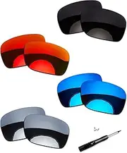 [OOWLIT] 4 Pair Replacement Sunglass Lenses & Screws & T4 Screwdriver compatible with Oakley TwoFace OO9189 POLARIZED, Black Polarized & Ice Polarized & Fire Polarized & Titanium Polarized, One Size