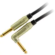 Amphenol Mono 6.3mm Plug to Right Angled 6.35mm Plug Audio Lead Cable 9m