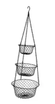 3-Tier Wire Fruit Hanging Basket, Vegetable Kitchen Storage Basket, Basket2024