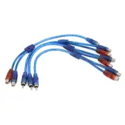 RCA 1 Male to 2 Female Adapter Stereo Audio Y Splitter Cable Wire Connector 4pcs