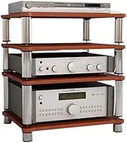 MegLob 4 Tier AV Media Stand, Detached Shock Absorbing Console Stand, Floorstanding Gaming Entertainment Center Rack, Heavy Duty Stereo Audio Rack Stand Tower, Entertainment Device Stand