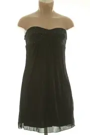 NWT LOVE TEASE beaded strapless built in bra party prom dress size jr med- 7-9