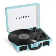 Victrola The Journey Suitcase Record Player with BlueTooth Speakers - Turquoise