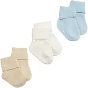 [Jefferies Socks] Organic Cotton Turn Cuff Sock, 3 Pack