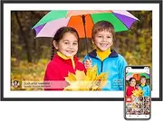15.6 Inch Large Digital Picture Frame, 32GB Digital Photo Frame with 2.4/5Ghz WiFi 6, 1920x1080 IPS HD Touchscreen, SD Card/USB, Auto-Rotate, Wall Mounted, Easy Share Photos/Videos via App