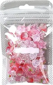 3D Nail Charm - 100X Cute Bow Bunny Strawberry Nail Gems Set,Cute Manicure Art Embellishment Accessories for Women, Girls, Sisters