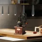 Vintage Style Manual Coffee Grinder Windmill Wheel Wooden Drawer Coffee Bean