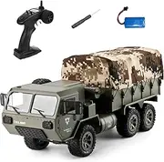 RC Military Truck 6x6 Off Road Military Armored Vehicle Heavy Expanded Mobility Tactical Truck 1/12 Remote Control Crawler Military Transport Truck 6WD All Terrain Vehicle Electric Toys Hobby