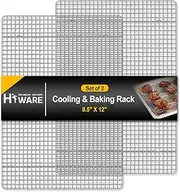 Hiware 2-Pack Cooling Racks for Baking - 8.5" x 12" - Quarter Size - Stainless Steel Wire Cookie Rack Fits Quarter Sheet Pan, Oven Safe for Cooking, Roasting, Grilling