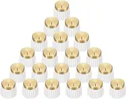 uxcell 20Pcs Guitar Amplifier Push on Fit Knobs for 6mm/0.24" Dia Potentiometer, Control Knob White-Gold for Volume Tone Control, Guitar Bass Parts, Chrome