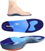 [RooRuns] 220+lbs Plantar Fasciitis High Arch Support Shoe Insoles, Orthotic Inserts, Big & Tall Men/Women, Flat Feet, Over-Pronation, Foot Heel Pain Relief for Walking Standing Running Heavy Duty Support XL