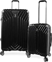 [Original Penguin] Blake 2pc Spinner Luggage Set, Black, Black, 2pc Set, Blake 2pc Spinner Luggage Set