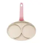 Mini Non-stick Omelet Pan 2-hole Egg Frying Pan Skillet Kitchen Cookware (Pink)