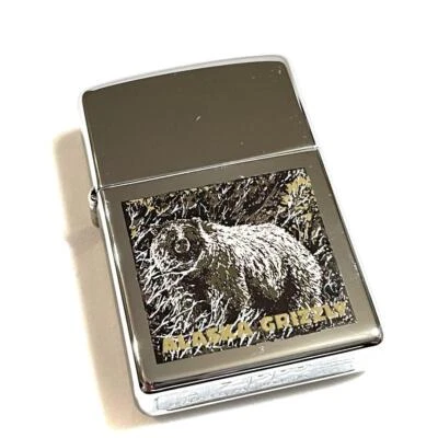 Zippo lighter ALASKA GRIZZLY made in 1998 unused item imported from Japan