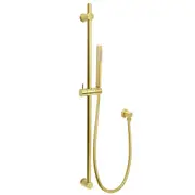 Brushed Gold Shower Rail Round 3 Modes Handheld Head Holder Wall Bracket Elbow