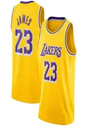 Lebron James #23 Lakers Yellow On Court Replica Jersey Kids Youth