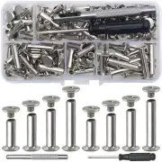 70Sets Chicago Screws Leather Rivets Assorted Screw Rivets Chicago Binding Screw