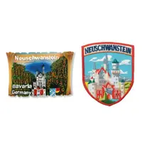 在飛比找有閑購物優惠-德國 新天鵝堡辦公室磁鐵+布魯塞爾 尿尿小童繡片貼【2件組】