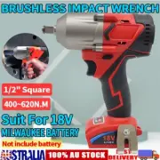 Brushless Cordless 1/2'' 620N.M Rattle Impact Wrench For Milwaukee 18V Battery