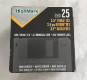 Highmark 2HD 25 3.5" Diskettes High Density IBM Formatted NEW 100% Certified