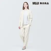 在飛比找momo購物網優惠-【MUJI 無印良品】女大麻混彈性西裝外套(共3色)