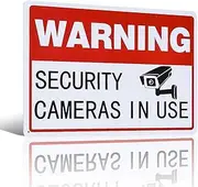 WARNING SIGN - Security Camera WARNING Deterrent - Indoor/Outdoor Use