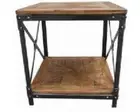 SCALA INDUSTRIAL DESIGN WROUGHT IRON & RECYCLED OREGON SIDE TABLE / LAMP TABLE