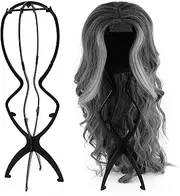 PIESOYRI Tall Wig Stands, High Wig Holders for Long Wigs, 19.7", Portable Collapsible Wig Stands for Storage, Display (2 Count-Pack)