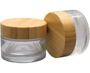 Refillable Empty Pots Face Cream Bottles,2Pcs Empty Jars Frosted Glass Cream Jar Cosmetic Containers Bottles,Glass Cosmetic Cream Jars Bottles,Round Froste