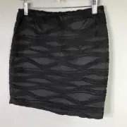 Aqua Womens Mini Skirt Size Small Black Pull On Stretch Lined