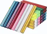 Glitter Color Hot Glue Sticks, 48 PCS Full Size Hot Melt Gluing Sticks Colored, Craft Adhesive Waxing Sticks Bulk for Cards, Sealing, Decoration, Art, DIY, Stamp, 0.43" Dia x 4" Long