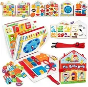 Coogam Toddler Felt Montessori Busy Book, Activity Busy Sensory Boards Fine Motor Skill Quiet Book Car Travel Busy Binder Autism Toys Preschool Learning Educational Toy 3 4 5 Year Old