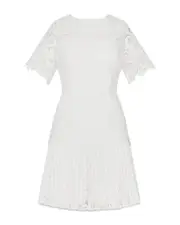 Milly Nikoletta Mixed Laces Pleated Combo Mini Dress
