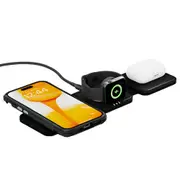 EFM FLUX Travel 3-in-1 Wireless Charger With 20W Wall Charger - Black