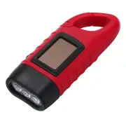 Hand Crank Solar Powered Flashlight, 1 Pcs Rechargeable LED Flashlight, Red