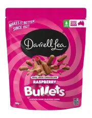 [Darrell Lea] Milk Chocolate Raspberry Bullets 204g