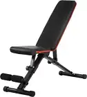 Adjustable Weight Bench, Foldable Exercise Workout Bench Full Body Strength Trai