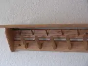 Coat & Key Holder 46 1/2" Solid Oak Wood Scandinavian Style Oil Finish