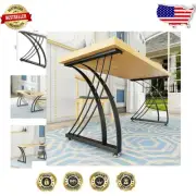 Sleek Bowed 28-Inch Black Iron Table Legs - Modern Solution for Dining & Office
