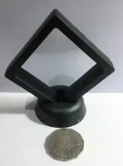1 x Black Display Stand with Cellophane Membrane, Fossils, rocks, meteors, coin