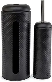 salt&pepper Spot Toilet Brush & Roll Holder - Set of 2 - Black - Bathroom Storage Toilet Brushes