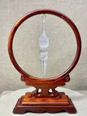 0.45LB Top Natural Clear Quartz Crystals Carved Tower Point Skull Reiki+stand