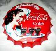 COCA-COLA COKE 3-Dimensional Metal Bottle Cap Wall Sign Decor #03d - NEW