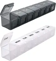Extra Large Weekly Pill Organizer 2 Pcs, Sukuos Xl Daily Pill Cases