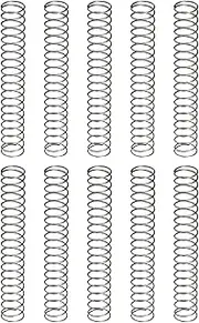 uxcell 10Pcs Compression Spring, 6mm OD, 0.4mm Wire Size, 40mm Free Length, Spring Steel Construction Extended Mechanical Compression Springs for Shop and Home Repairs, Silver Tone