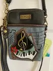 CHALA PIANO CELL PHONE CROSSBODY BAG - 2 ADJ. STRAPS - INDIGO BLUE