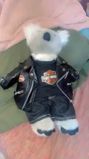 Build A Bear Koala Harley Davidson Outfit With Leather Jacket New!