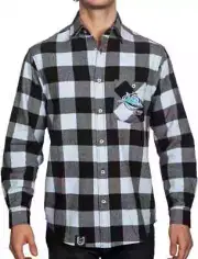 Cronulla Sharks NRL Mens Flannel Shirt Sizes S-5XL BNWT