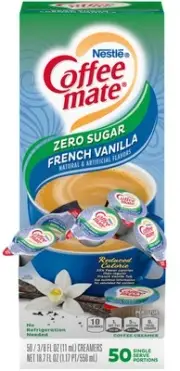 Nestle Coffee Creamer, Sugar Free French Vanilla, Liquid Creamer Singles, Non...