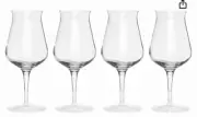 Set 4 MADE IN brand Stemmed Wine/Beer Glasses 14oz Italy Crystal Glass New